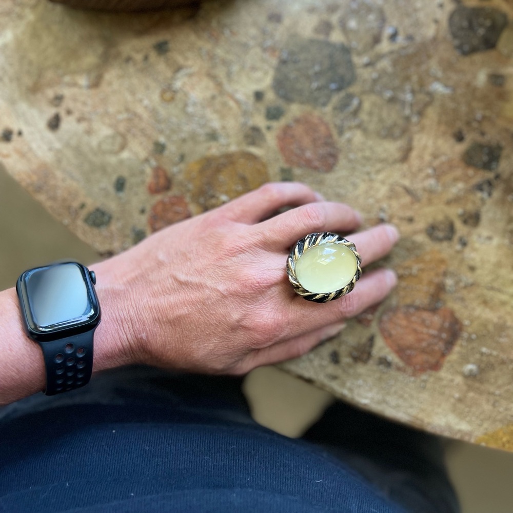 Adina Mills Yellow Aventurine Ring Size 8.5